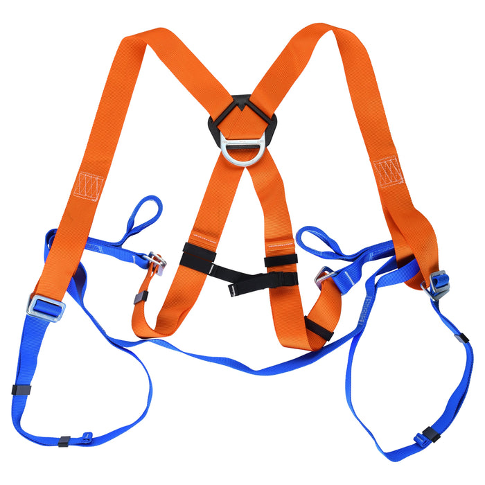 SECULOK Body Safety Harness Fall Protection W/Steel D Rings (Orange/Blue)