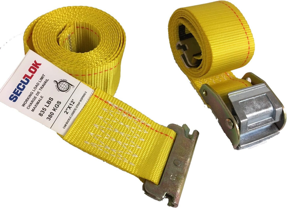 SECULOCK 2''x12' Logistic Cam Buckle Straps, E-Track Straps