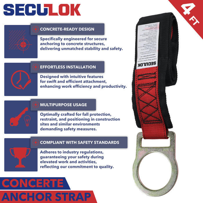 SECULOK 4ft Concerte Anchor Strap w/D-Ring
