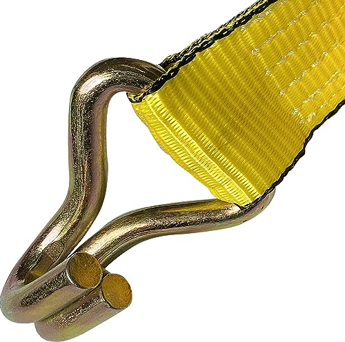 SECULOK 2" x 27' Heavy Duty Ratchet Tie Down Straps w/Flat Hooks, 3,333 Lbs WLL Cargo Control for Trucks & Trailers, 2 Inch Durable Straps for Motorcycle, ATV & Boat Transportation, 1 Pack
