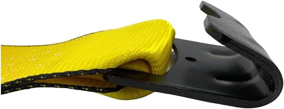4" x 30' Winch Straps for Flatbed Trailer with Flat Hooks | Yellow Heavy Duty Tie Down Strap w/Flat Hooks | 5,400 Lbs WLL Cargo Control Accessories for Gooseneck Trailers & Tow Trucks, 10 PK