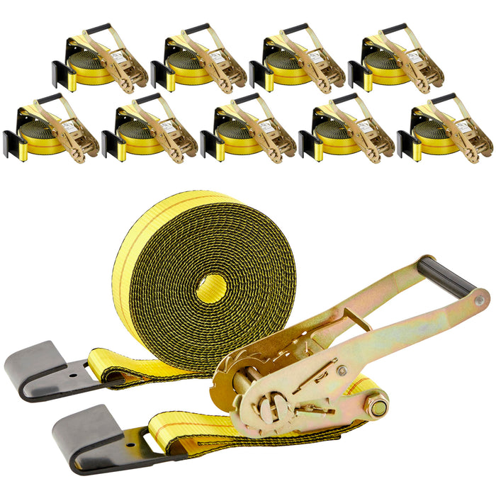 SECULOK 2" x 27' Heavy Duty Ratchet Tie Down Straps w/Flat Hooks, 3,333 Lbs WLL Cargo Control for Trucks & Trailers, 2 Inch Durable Straps for Motorcycle, ATV & Boat Transportation, 1 Pack