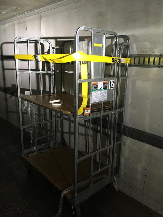 2" x 12' Logistic E-Track Cam Buckle Straps with 835 Lbs WLL, Durable and Secure Cargo Tie-Downs for Trucks, Vans & Trailers, Ideal for Safe Transit (Yellow)